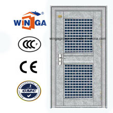 Puerta de acero galvanizado de entrada de acero de seguridad de acero inoxidable (W-GH-27)